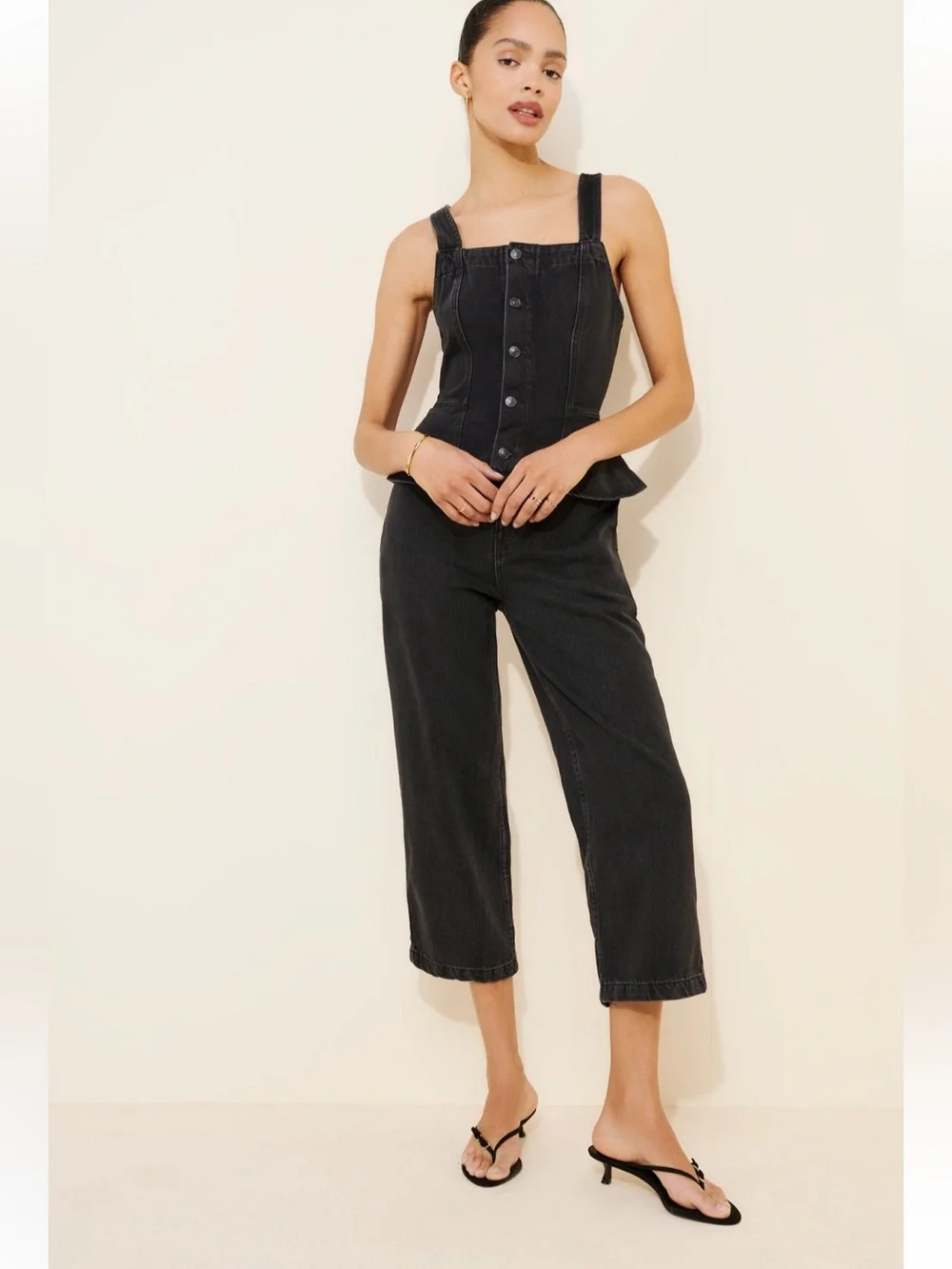 Free People Hazel Denim Jumpsuit- size Small